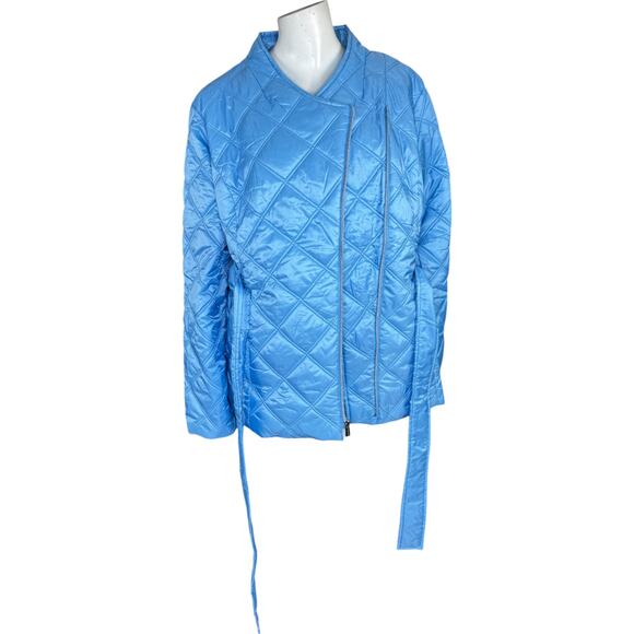 Susan Graver Lightly Padded Quilted Moto Jacket Bell Blue X-Large Winter Quilted - Picture 10 of 15